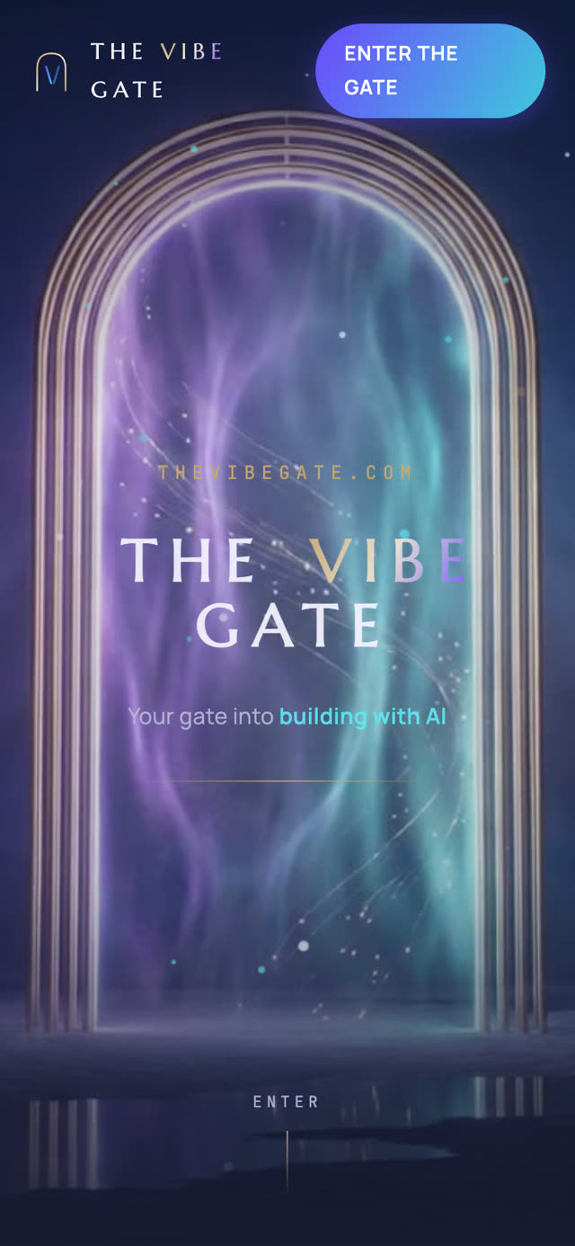 The site on a phone — the gate filling a vertical screen